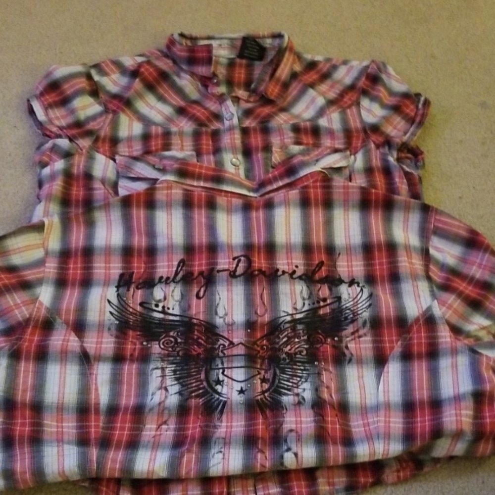 Red flannel Harley Davidson